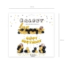 Set de baloane Happy Birthday auriu și negru - 120 buc | Decor pentru ziua de naștere